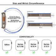 For Apple Watch 46mm / 49mm / 45mm / 44mm Kalebol Wild Track Loop Nylon Watch Band(Blue+Grey)