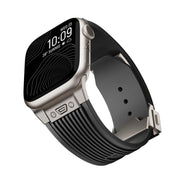 For Apple Watch 46mm / 49mm / 45mm / 44mm Kalebol High Elasticity L-shaped Nail Silicone Strap(Black)