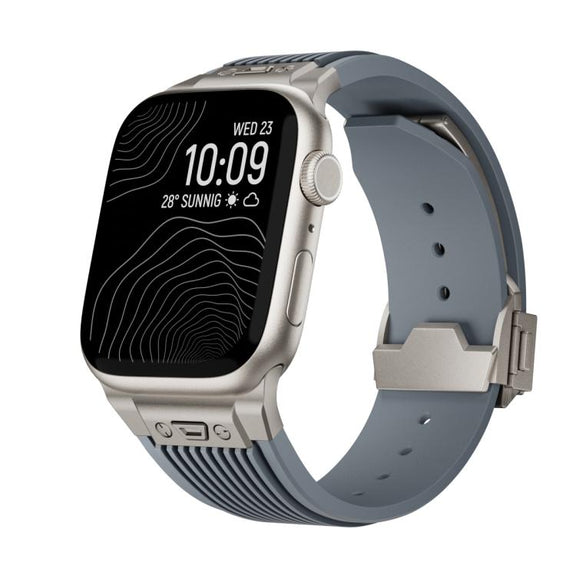 For Apple Watch 46mm / 49mm / 45mm / 44mm Kalebol High Elasticity L-shaped Nail Silicone Strap(Space Grey)