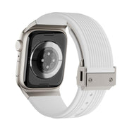 For Apple Watch 42mm / 41mm / 40mm / 38mm Kalebol High Elasticity L-shaped Nail Silicone Strap(White)