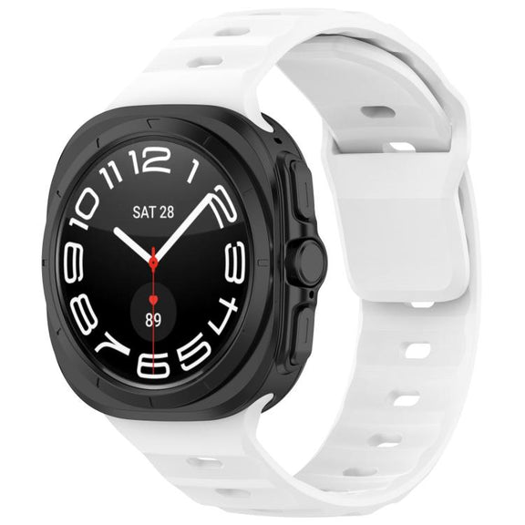For Samsung Galaxy Watch Ultra 47mm Kalebol Square Buckle Silicone Watch Band(White)