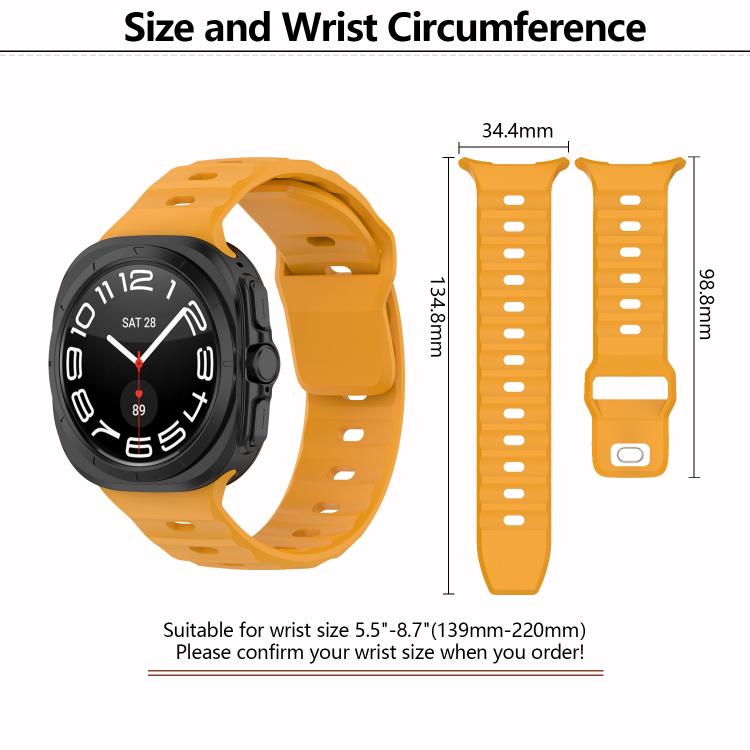 For Samsung Galaxy Watch Ultra 47mm Kalebol Square Buckle Silicone Watch Band(Starlight)