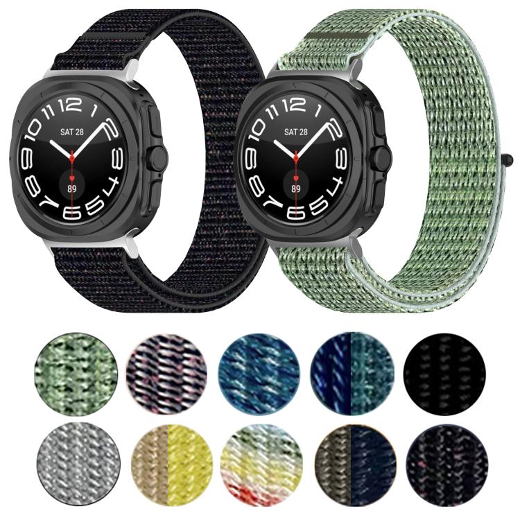 For Samsung Galaxy Watch Ultra 47mm Kalebol Hook and Loop Fastener Nylon Braided Watch Band(Rainbow)