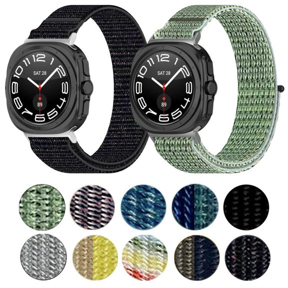 For Samsung Galaxy Watch Ultra 47mm Kalebol Hook and Loop Fastener Nylon Braided Watch Band(Black)