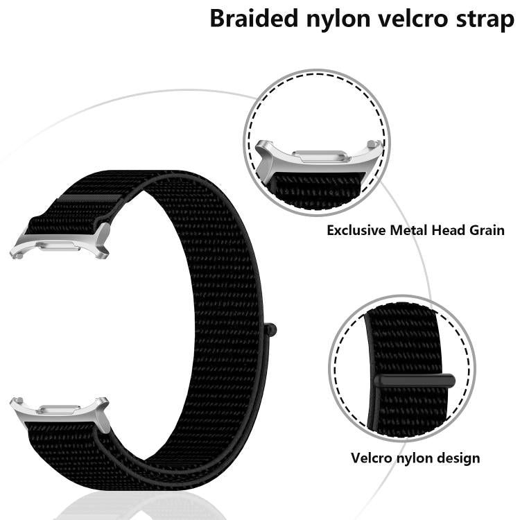 For Samsung Galaxy Watch Ultra 47mm / Ultra 2025 Kalebol Hook and Loop Fastener Nylon Braided Watch Band(Seashell)