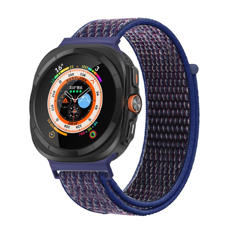 For Samsung Galaxy Watch Ultra 47mm Kalebol Quick Release Nylon Braided Watch Band(Indigo)
