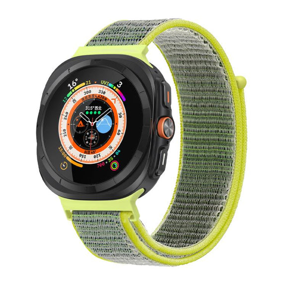 For Samsung Galaxy Watch Ultra 47mm / Ultra 2025 Kalebol Quick Release Nylon Braided Watch Band(Bright Yellow)