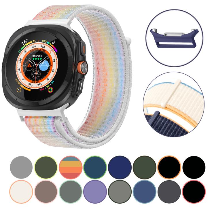 For Samsung Galaxy Watch Ultra 47mm Kalebol Quick Release Nylon Braided Watch Band(Crape)
