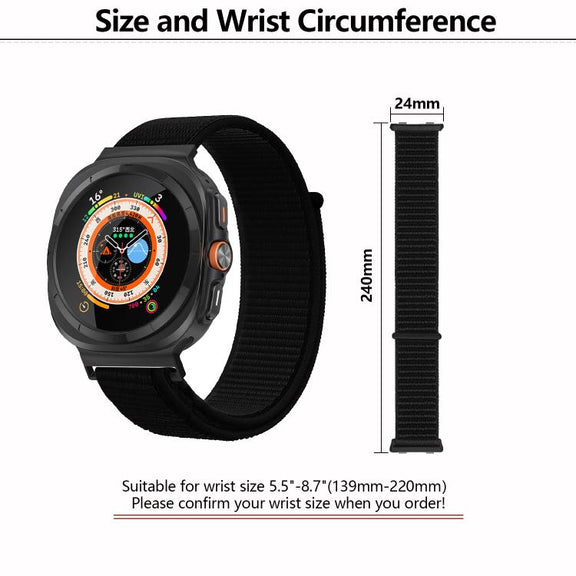 For Samsung Galaxy Watch Ultra 47mm Kalebol Quick Release Nylon Braided Watch Band(Crape)