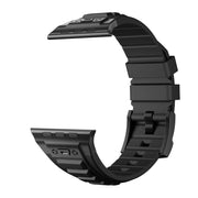 For Apple Watch 46mm / 49mm / 45mm / 44mm Kalebol High Stretch Silicone Armor Watch Band(Black)