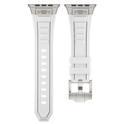 For Apple Watch 46mm / 49mm / 45mm / 44mm Kalebol High Stretch Silicone Armor Watch Band(Titanium White)