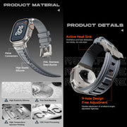 For Apple Watch 46mm / 49mm / 45mm / 44mm Kalebol High Stretch Silicone Armor Watch Band(Black)