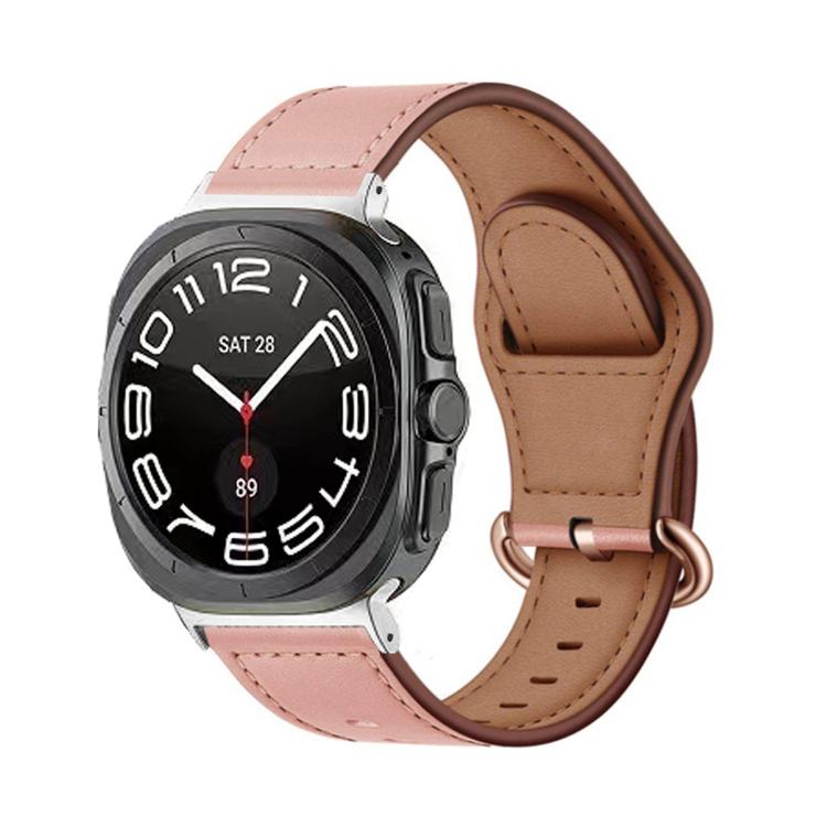 For Samsung Galaxy Watch Ultra 47mm / Ultra 2025 Kalebol Genuine Leather Watch Band(Pink)