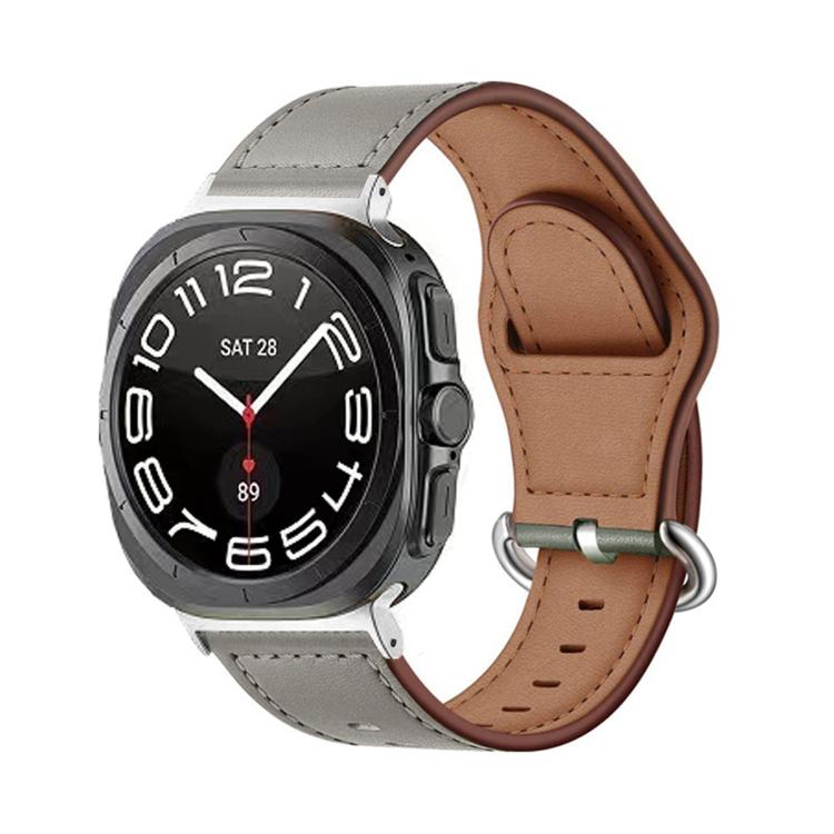 For Samsung Galaxy Watch Ultra 47mm Kalebol Genuine Leather Watch Band(Dark Grey)