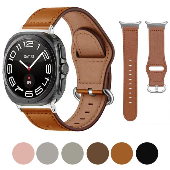 For Samsung Galaxy Watch Ultra 47mm Kalebol Genuine Leather Watch Band(Brown)