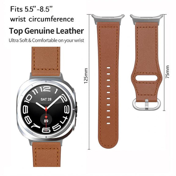 For Samsung Galaxy Watch Ultra 47mm Kalebol Genuine Leather Watch Band(Black)