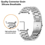 For Samsung Galaxy Watch Ultra 47mm Kalebol Three-bead Steel Watch Band(Silver)