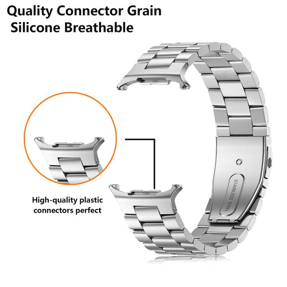 For Samsung Galaxy Watch Ultra 47mm Kalebol Three-bead Steel Watch Band(Silver)