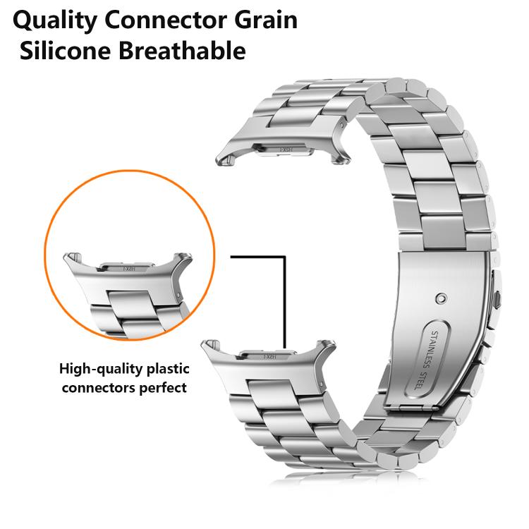 For Samsung Galaxy Watch Ultra 47mm Kalebol Three-bead Steel Watch Band(Silver)