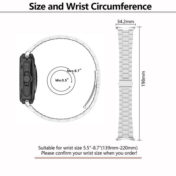 For Samsung Galaxy Watch Ultra 47mm Kalebol Three-bead Steel Watch Band(Silver)