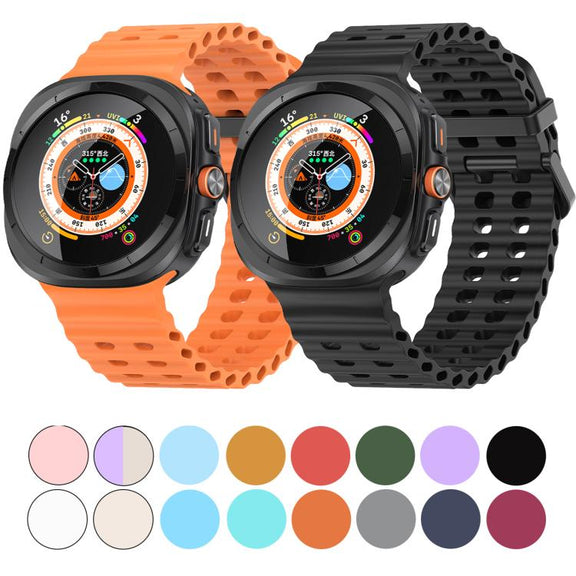 For Samsung Galaxy Watch Ultra 47mm Kalebol Porous Breathable Silicone Watch Band(Cloud Blue)