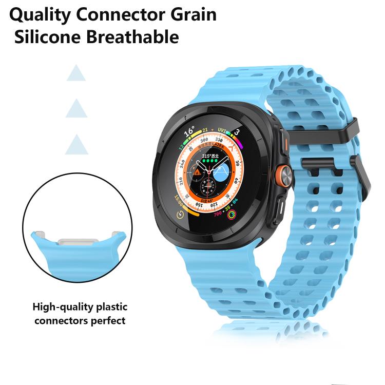For Samsung Galaxy Watch Ultra 47mm Kalebol Porous Breathable Silicone Watch Band(Cloud Blue)