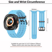 For Samsung Galaxy Watch Ultra 47mm Kalebol Porous Breathable Silicone Watch Band(Cloud Blue)