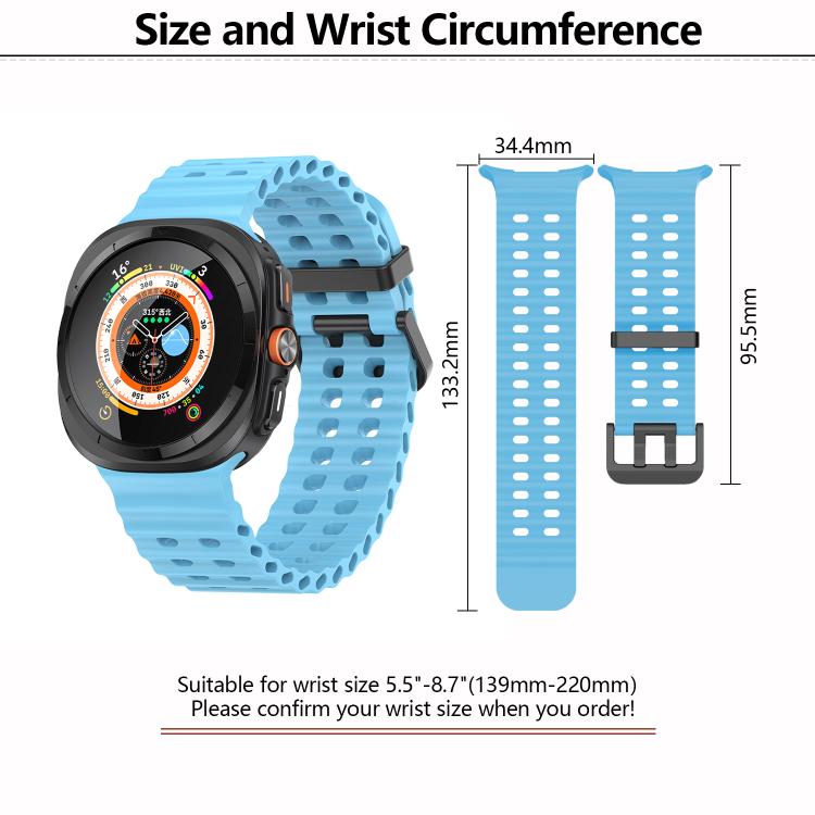 For Samsung Galaxy Watch Ultra 47mm Kalebol Porous Breathable Silicone Watch Band(Cloud Blue)