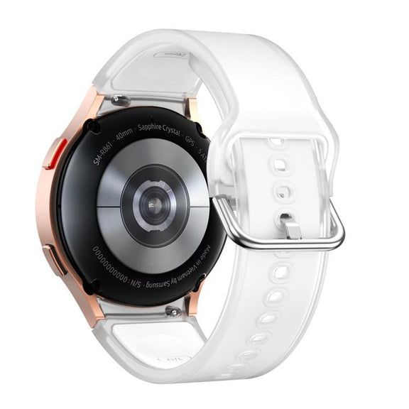 For Samsung Galaxy Watch 7  / 6 / 5 / 4 Kalebol Glacier Transparent Silicone Watch Band(White)