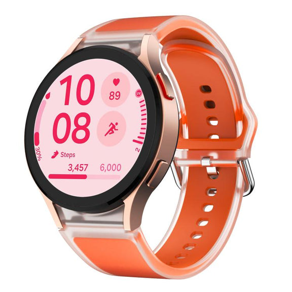 For Samsung Galaxy Watch 7  / 6 / 5 / 4 Kalebol Glacier Transparent Silicone Watch Band(Orange)