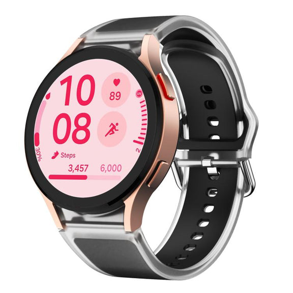For Samsung Galaxy Watch 7  / 6 / 5 / 4 Kalebol Glacier Transparent Silicone Watch Band(Black)
