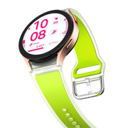 For Samsung Galaxy Watch 7  / 6 / 5 / 4 Kalebol Glacier Transparent Silicone Watch Band(Lime)