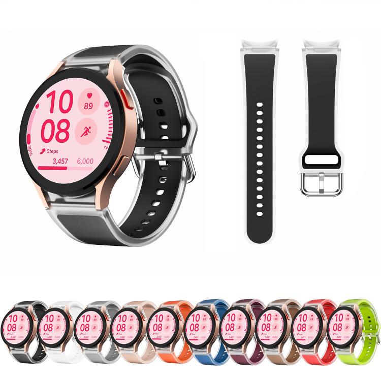 For Samsung Galaxy Watch 7  / 6 / 5 / 4 Kalebol Glacier Transparent Silicone Watch Band(Light Grey)