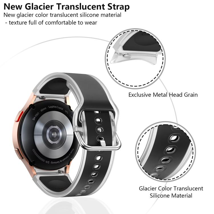 For Samsung Galaxy Watch 7  / 6 / 5 / 4 Kalebol Glacier Transparent Silicone Watch Band(Red)