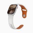 For Apple Watch 46mm / 49mm / 45mm / 44mm Kalebol Large Stud Buckle Leather Watch Band(White) - Watch Bands by Kalebol | Online Shopping South Africa | PMc TechLife | Buy Now Pay Later Mobicred