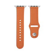 For Apple Watch 46mm / 49mm / 45mm / 44mm Kalebol Large Stud Buckle Leather Watch Band(Orange)