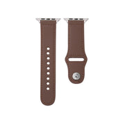 For Apple Watch 46mm / 49mm / 45mm / 44mm Kalebol Large Stud Buckle Leather Watch Band(Coffee)