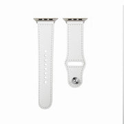 For Apple Watch 42mm / 41mm / 40mm / 38mm Kalebol Large Stud Buckle Leather Watch Band(White)