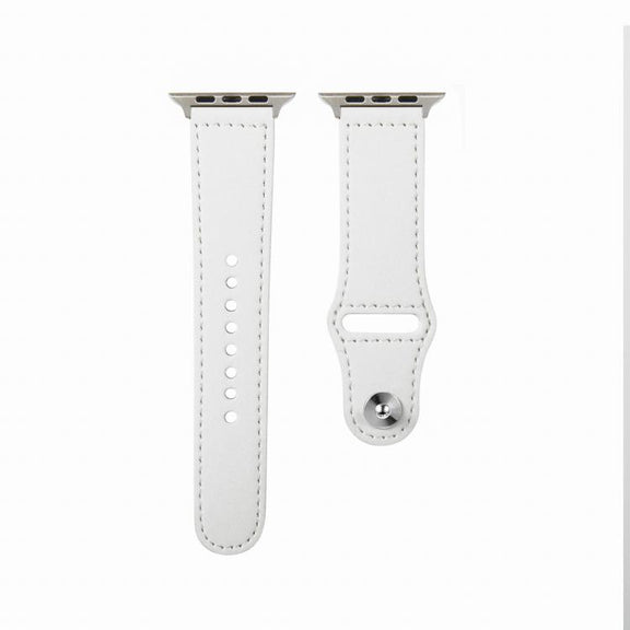 For Apple Watch 42mm / 41mm / 40mm / 38mm Kalebol Large Stud Buckle Leather Watch Band(White)