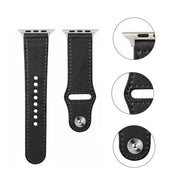 For Apple Watch 46mm / 49mm / 45mm / 44mm Kalebol Large Stud Buckle Leather Watch Band(Grey)