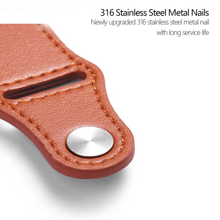 For Apple Watch 42mm / 41mm / 40mm / 38mm Kalebol Large Stud Buckle Leather Watch Band(Grey)