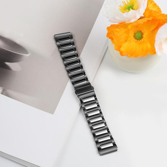Kalebol 22mm Tooling Metal Zinc Alloy Watch Band(Black)