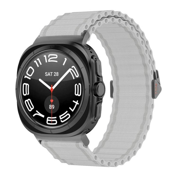 For Samsung Galaxy Watch Ultra 47mm / Ultra 2025 Kalebol Ocean Loop Nylon Braided Watch Band(White)