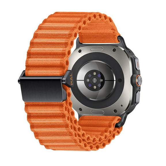 For Samsung Galaxy Watch Ultra 47mm Kalebol Ocean Loop Nylon Braided Watch Band(Orange)