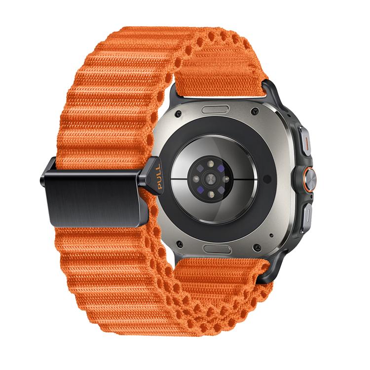 For Samsung Galaxy Watch Ultra 47mm Kalebol Ocean Loop Nylon Braided Watch Band(Orange)