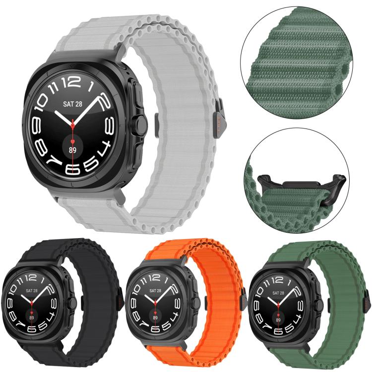 For Samsung Galaxy Watch Ultra 47mm / Ultra 2025 Kalebol Ocean Loop Nylon Braided Watch Band(White)