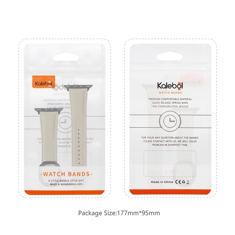 For Apple Watch 42mm / 41mm / 40mm / 38mm Kalebol Magnetic Fold Genuine Buckle Leather Watch Band(Bean Paste)
