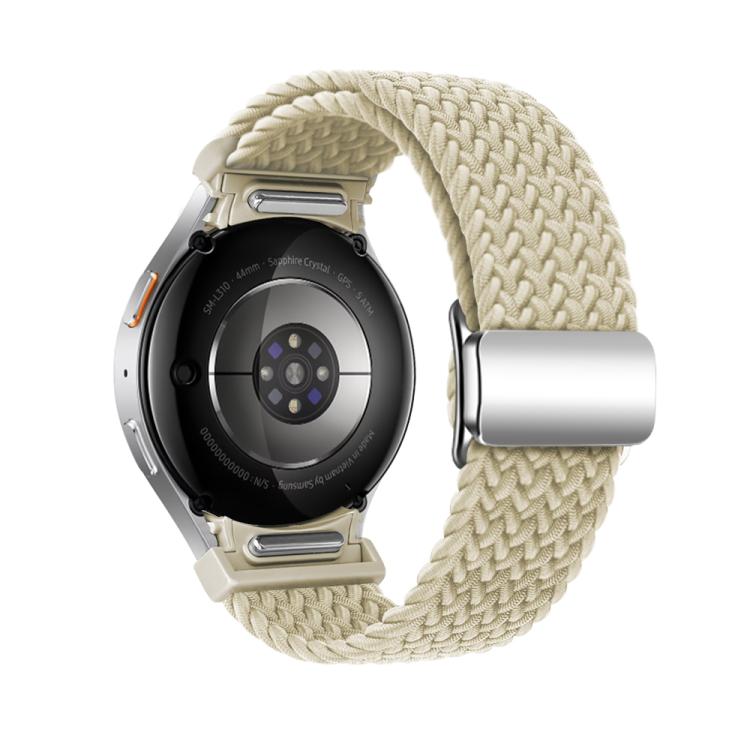 For Samsung Galaxy Watch 5 Pro / 6 / 7 Kalebol Button Braided Loop Magnetic Buckle Watch Band(Starlight)