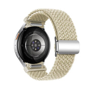 For Samsung Galaxy Watch 5 Pro / 6 / 7 Kalebol Button Braided Loop Magnetic Buckle Watch Band(Starlight)