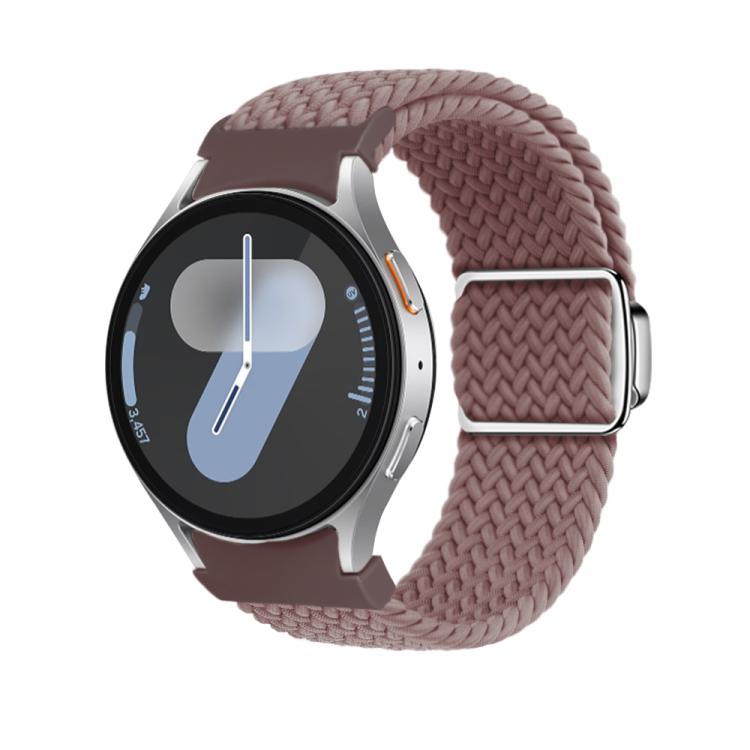 For Samsung Galaxy Watch 5 Pro / 6 / 7 Kalebol Button Braided Loop Magnetic Buckle Watch Band(Smoky Purple)